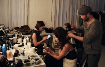 Olga Kurylenko backstage